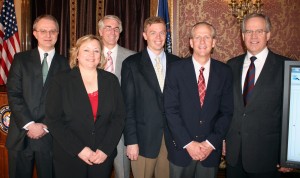 webteam Members of the transparency advisory board Brenda Lee, John Reidhead, Steve Fletcher, Taxpayers Association Vice President Royce Van Tassle, Sen. Wayne Neiderhauser, and stan Rasmussen of the Sutherland Institute.